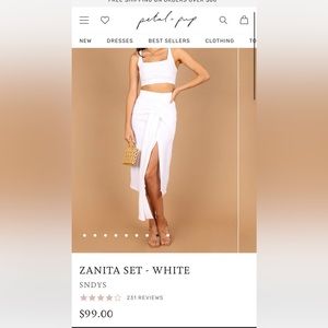 Petal and pup Zamora set in white size M